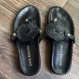 Jack Rogers Black Slip-On Sandals Size 8